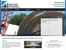 Tablet Screenshot of precastsystemsinc.net